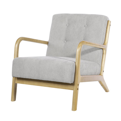Livingandhome Solid Wooden Frame Upholstered Tufted Armchair, ZH0326
