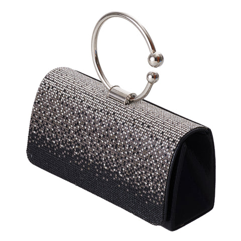 Rhinestone Evening Clutch Bag with Circle Handle, CB300057