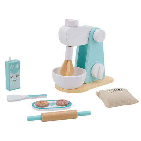 Wooden Stand Mixer Kitchen Pretend Toy Playset, TE090037