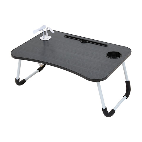 Klappbarer Schwarzer Laptoptisch mit USB-Anschlüssen für Bett und Couch, FO070054 (DE)