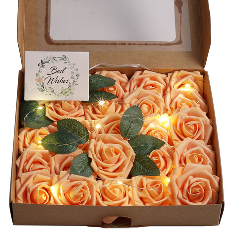 25Pcs Artificial Roses Flowers Box Set, HF1083