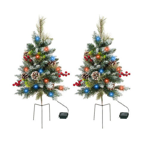 2-Pack Artificial Christmas Trees with Decorations and LED Lights, IF070171 (Ver.2)