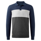 Casual Colour-Block Two-Button Knitted Polo Collar Jumper, CC291342