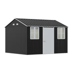 12x10FT Metal Apex Roof Garden Tool Shed, PM1851PM1852PM1853