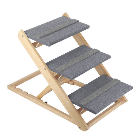 Livingandhome 3-Step Foldable Wooden Pet Stair, WM0247