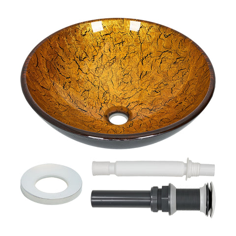Tempered Glass Countertop Washbasin Vessel Sink, MB150053