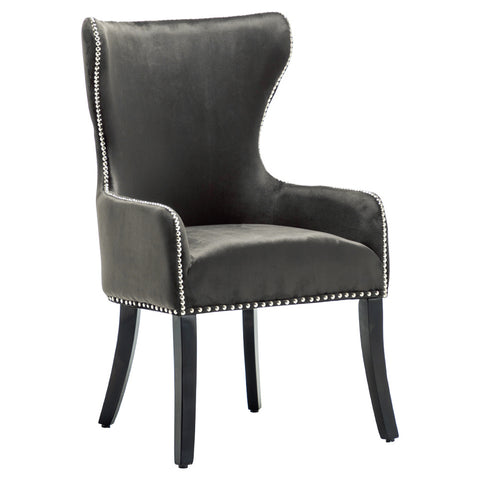 Livingandhome Vintage Velvet Upholstered Studded Dining Chair, JM1493