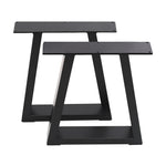 2 Pcs Black Trapezoidal Iron Table Legs 60x7x40cm, PM0543