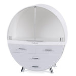Livingandhome Dustproof Round Cosmetic Storage Box Desktop Organzier, SP2105