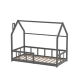 Grey Wooden House Bed Frame, ZH1838