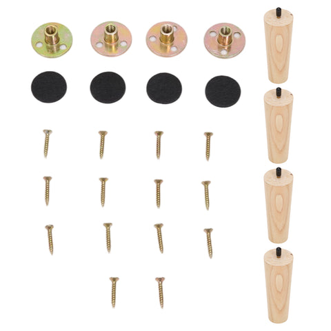 4 Pieces Round Wooden Furniture Legs, FA250092