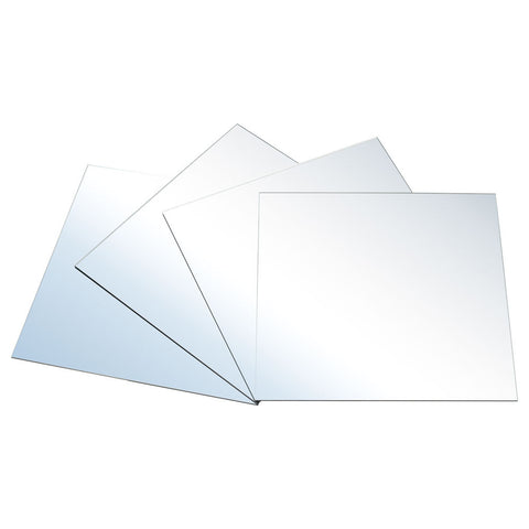 Livingandhome 4pcs Acrylic Adhesive Wall Mirror Tiles, WF0086