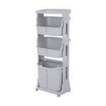 Livingandhome 4-Tier Storage Rack Laundry Basket with Wheels, WM0225