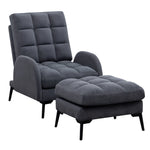 Livingandhome Leisure Recliner Armchair and Ottoman Set with Footstool Metal Legs, ZH1790