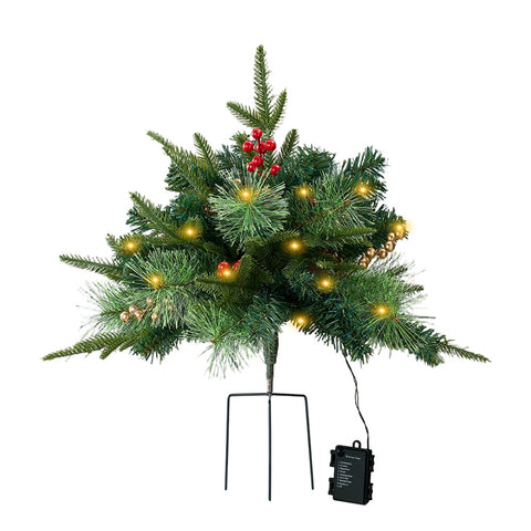 1 Pack Artificial Christmas Tree Urn Filler Decoration with String Lights, IF070168