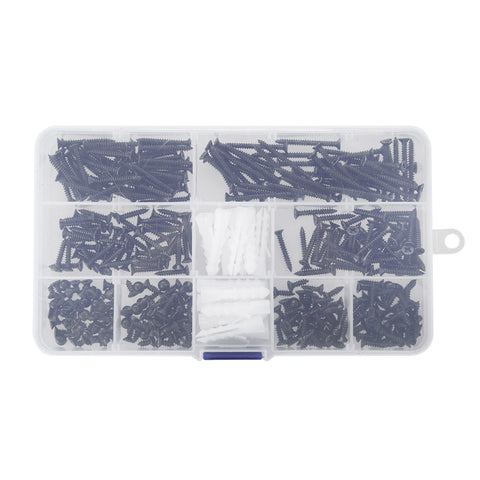 420Pcs Self-tapping Screws Black Assorted Set with Case, ZY0179