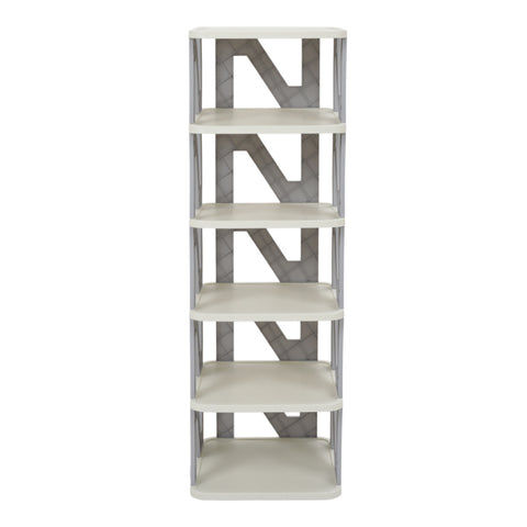 Livingandhome Foldable 5-Layer Plastic Shoe Rack Cabinet, WM0523