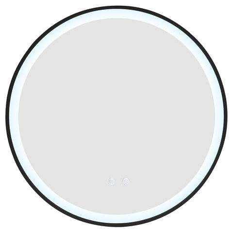 Livingandhome Round Metal Framed LED Wall Mirror, DM0522
