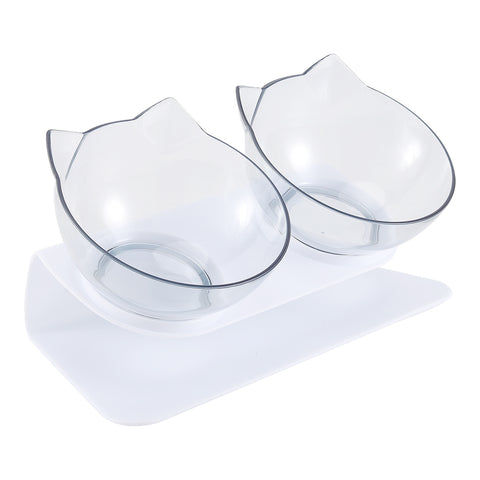 15° Tilted Elevated Feeder with Double Cat Bowls, CT0698 (Ver.2)