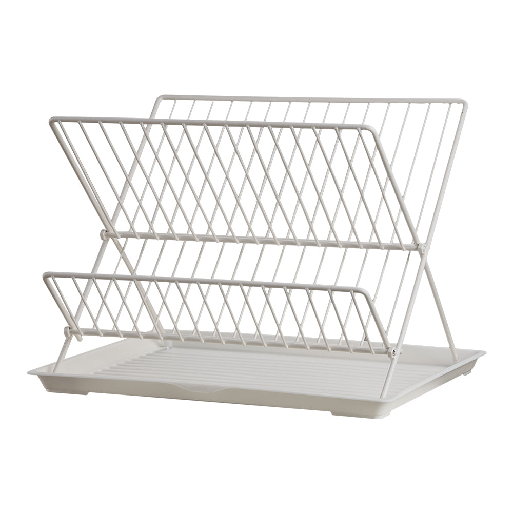 Ever Hot Drying Rack 2 Tier Foldable Countertop Dish Drying Rack with Drip Tray, HM320005 ...