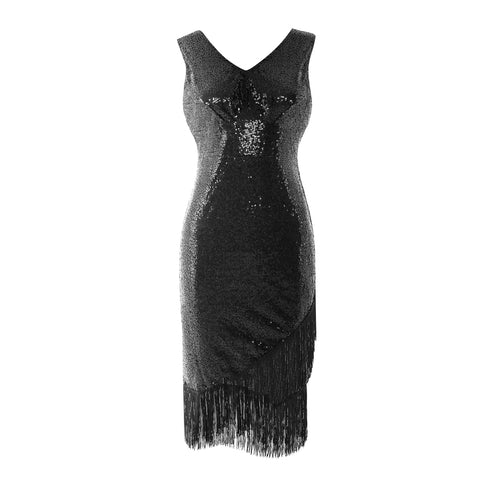 Elegant Dress with Tassels & Sequins, CC061187
