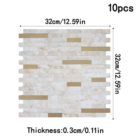 10Pcs Self-Adhesive Marble Wall Tile Stickers, HF070396