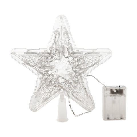 Decorative Star-shaped Christmas Tree Topper with LED Lights, CD0375