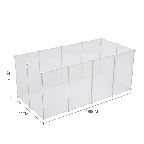 12 Panels Portable Clear Pet Playpen Fence for Outdoor and Indoor Use, CT0647 (Ver.2)
