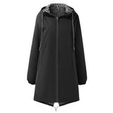 Hooded Zip-Up Mid-Length Windbreaker, CC061575