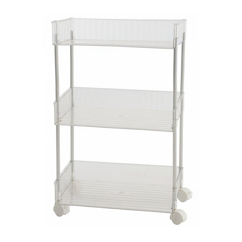 3-Tier Transparent Rolling Storage Cart, HM070231