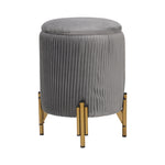 Modern Pleated Storage Ottoman with Metal Base, FL050136