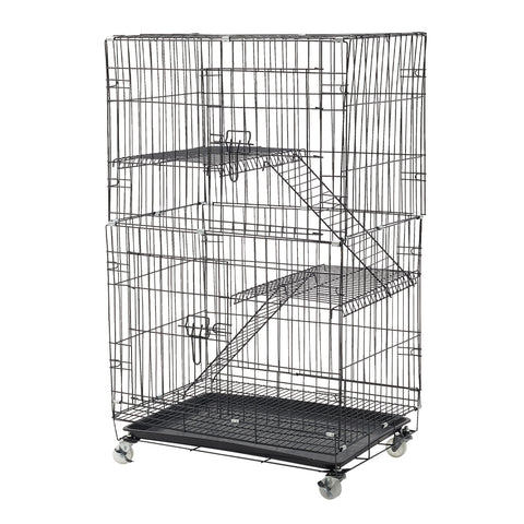 Collapsible Cat Cage with Doors and Tray, CT0811