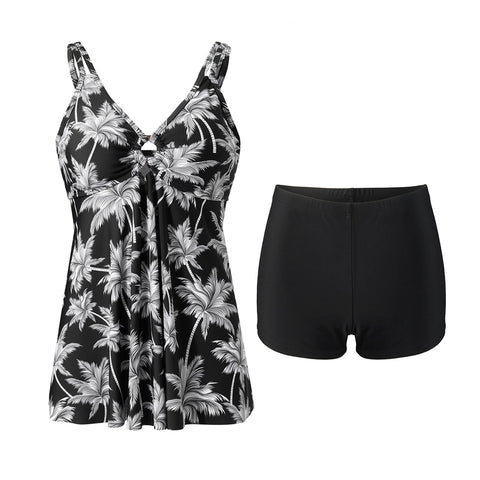 Suspenders Top Boyshort Tankini Swimsuit Set, CC060076 (Ver.2)
