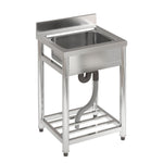 Stainless Steel Single Bowl Commercial Kitchen Sink with Bottom Shelf, AI1120