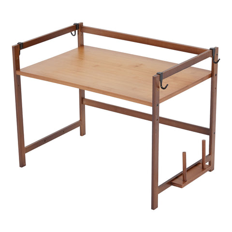 Wooden Spice Rack Organizer with Hooks, SW0856