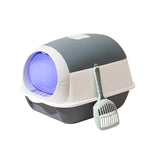 Abnehmbare, vollgeschlossene Katzentoilette mit UV-Sterilisationslampe und Geruchsfilter [Flip-Top-Design und 2-Wege-Tür], PC080007(DE)