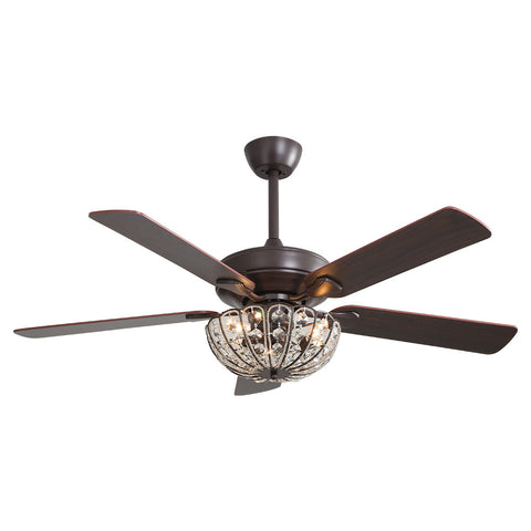Livingandhome 52-inch Coffee Ceiling Fan with Light and Remote, DM0583