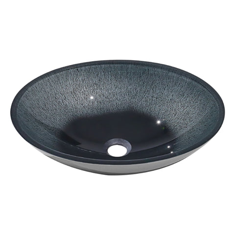 Tempered Glass Bathroom Sink with Central Drain Set, DM0458