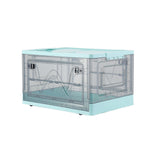 Livingandhome Transparent Folding Storage Box with Wheels, WH1241