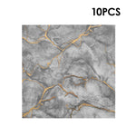 10Pcs Self-Adhesive Marble Pattern Wall Tile Stickers, HF070273
