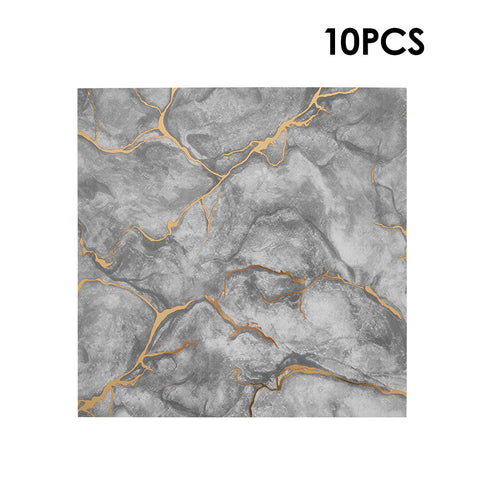 10Pcs Self-Adhesive Marble Pattern Wall Tile Stickers, HF070273