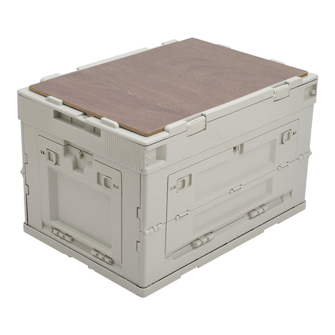 60L Collapsible Storage Box Outdoor Camping Table Hamper Folding Container, WM0326