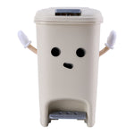 10L Foot Pedal & Press-to-Open Cream White Trash Bin, WM0739