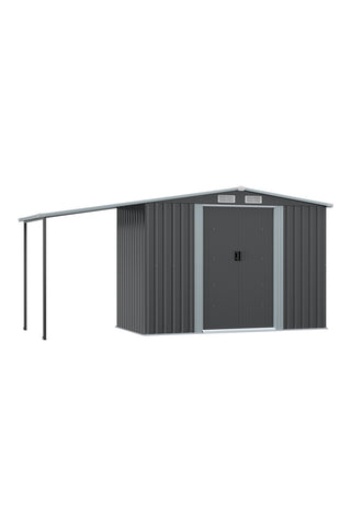 Outdoor Metal Storage Shed with Lean-to, PM1310PM1311PM1312PM1313