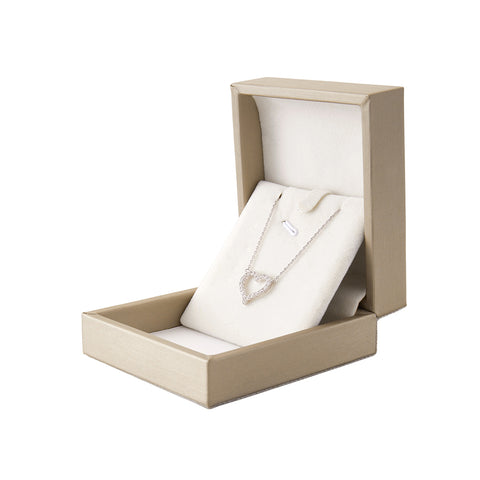 Heart-Shaped Pendant Necklace in Copper with Cubic Zirconia Accents, CA290073 (Ver.2)