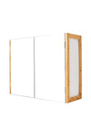 60x20x48cm Wall-Mounted Bathroom Mirror Cabinet with Bamboo Frame, FI0873