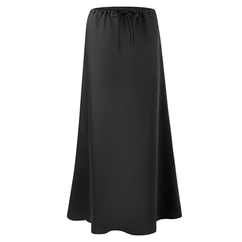 High-waisted A-Line Satin Skirt, CC060502 (Ver.2)