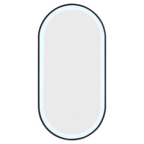 Livingandhome Modern Oval LED Wall Mirror Metal Framed, DM0527