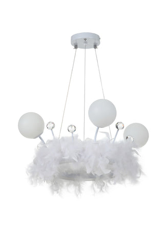 Livingandhome Feather LED Pendant Light with Crystal Balls, LG1321