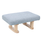 Linen Upholstered Footstool with Wooden Legs, ZH0877 (Ver.2)